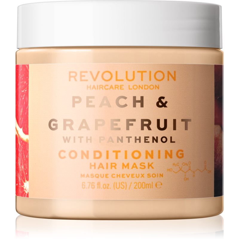E-shop Revolution Haircare Hair Mask Peach & Grapefruit hydratační a rozjasňující maska na vlasy 200 ml