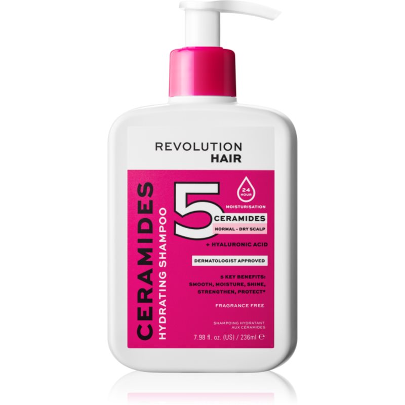 Revolution Haircare 5 Ceramides + Hyaluronic Acid зволожуючий шампунь з керамідами 236 мл