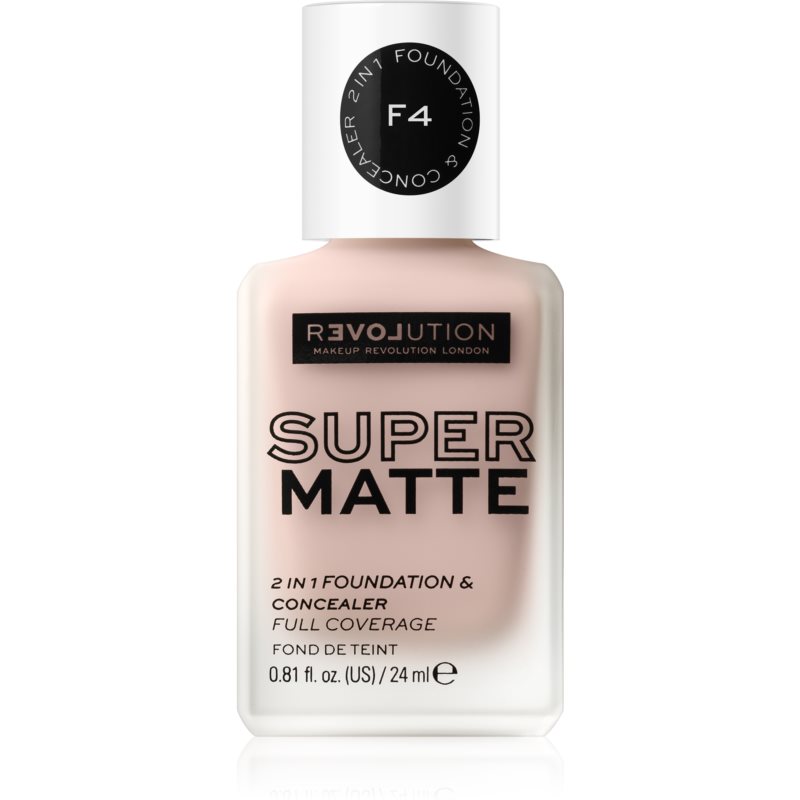 E-shop Revolution Relove Super Matte Foundation dlouhotrvající matující make-up odstín F4 24 ml