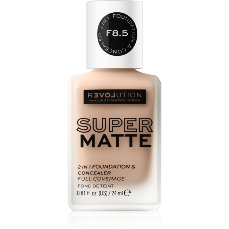 Revolution Relove Super Matte Foundation стійкий матуючий тональний крем відтінок F8.5 24 мл