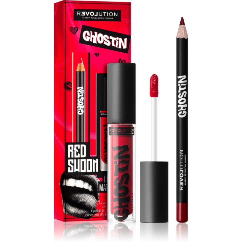 

Revolution Relove Ghostin матуючий набір для губ відтінок Red Matte Swoon