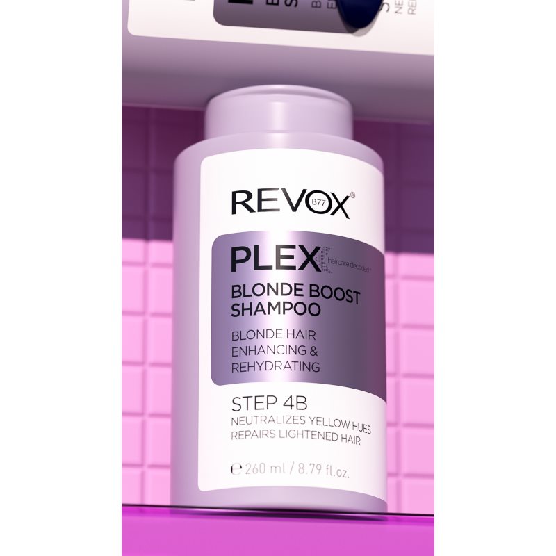Revox B77 Plex Blonde Boost Shampoo. Step 4B Shampoo zum Neutralisieren von Gelbstich für blonde Haare 260 ml