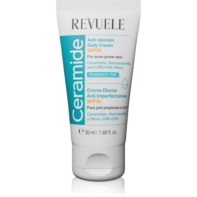 Revuele Ceramide Anti-Blemish Daily Cream dnevna krema za zaštitu za problematično lice, akne SPF 50 50 ml