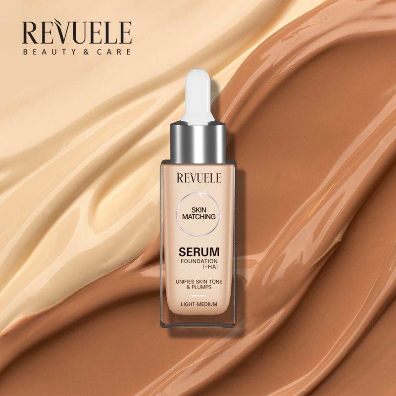 Revuele Serum Foundation [+HA] hydratační make-up pro sjednocení barevného tónu pleti odstín Light-Medium 30 ml (obrázek 3)