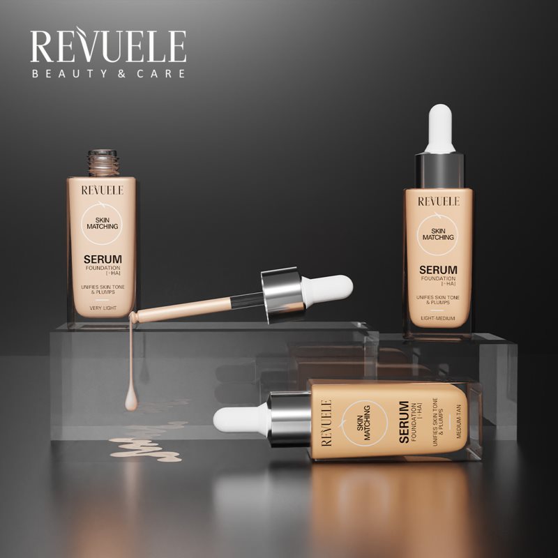 Revuele Serum Foundation [+HA] hydratační make-up pro sjednocení barevného tónu pleti odstín Medium-Tan 30 ml (obrázek 4)