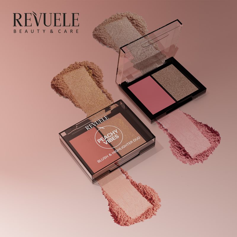 Revuele Blush & Highlighter Duo tvářenka s rozjasňovačem odstín Peachy Vibes 8 g (obrázek 3)