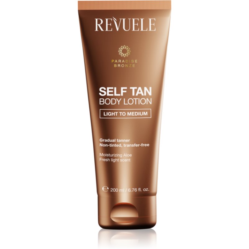 Revuele Paradise Bronze Self Tan Body Lotion молочко для поступової автозасмаги відтінок Light To Medium 200 мл