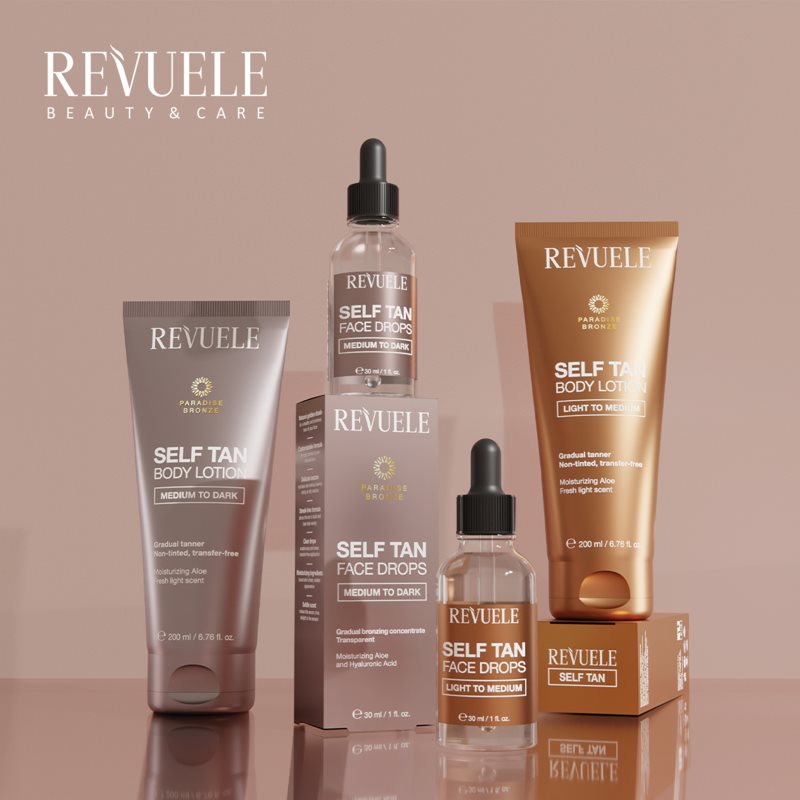 Thumbnail - Revuele Paradise Bronze Self Tan Body Lotion Selbstbräuner-Milch für schrittweises Bräunen Farbton Light To Medium 200 m...
