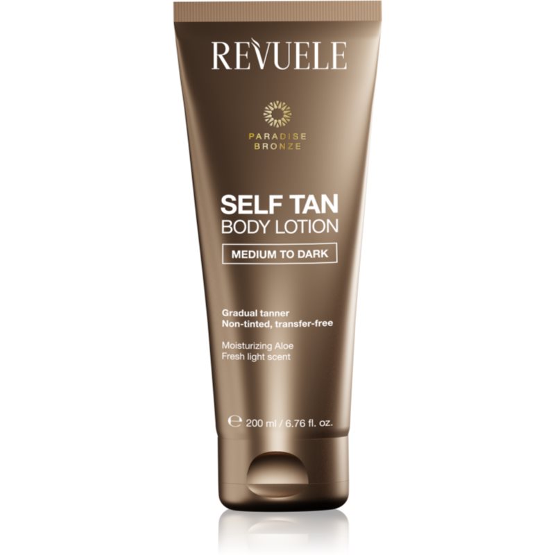 Revuele Paradise Bronze Self Tan Body Lotion молочко для поступової автозасмаги відтінок Medium To Dark 200 мл