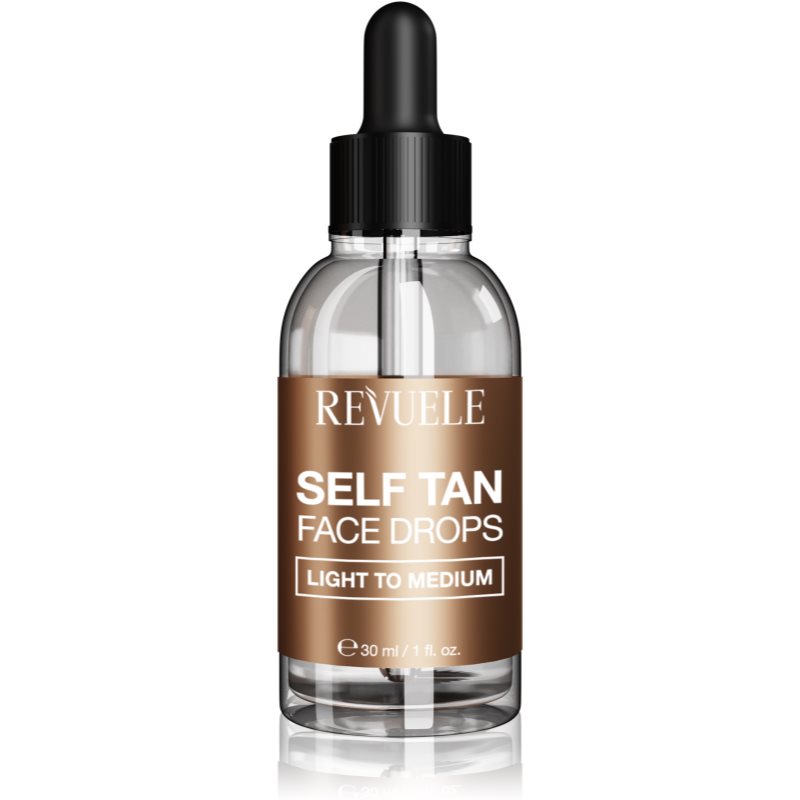 Revuele Paradise Bronze Self Tan Face Drops samoporjavitvene kapljice za obraz odtenek Light To Medium 30 ml