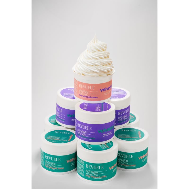 Revuele Velvetish Palm Breeze Body Whipped Cream hydratační tělový krém Coconut + Shea 300 ml (obrázek 4)