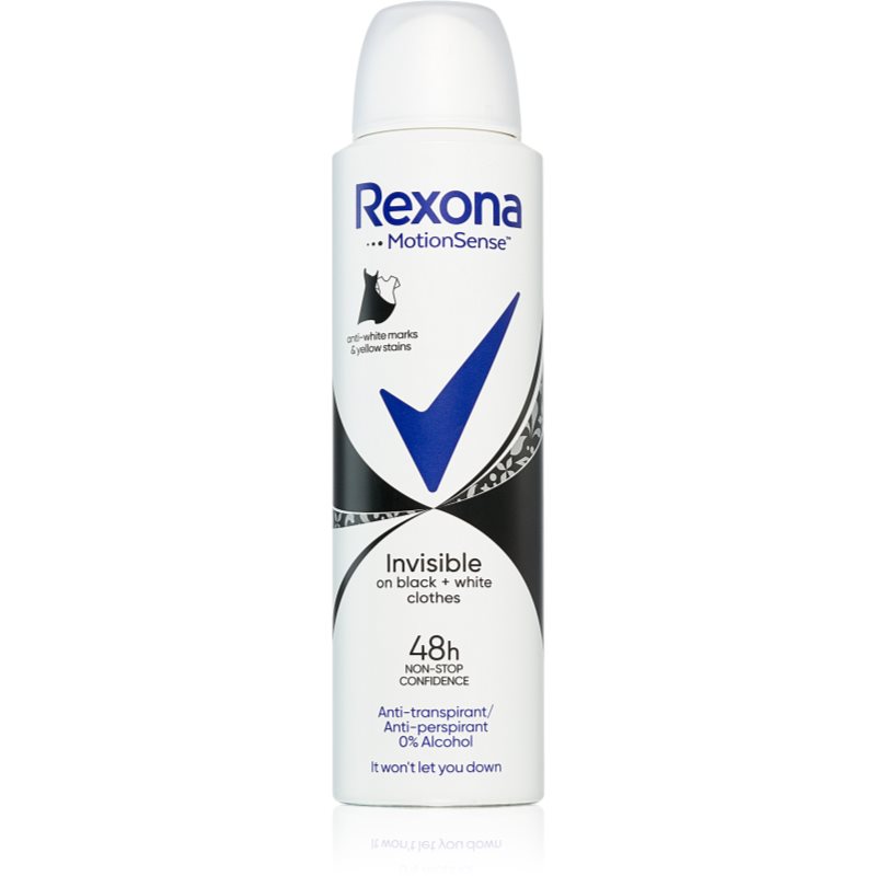 Rexona Invisible On Black + White Clothes Antiperspirant антиперспірант у формі спрею (48h) 150 мл