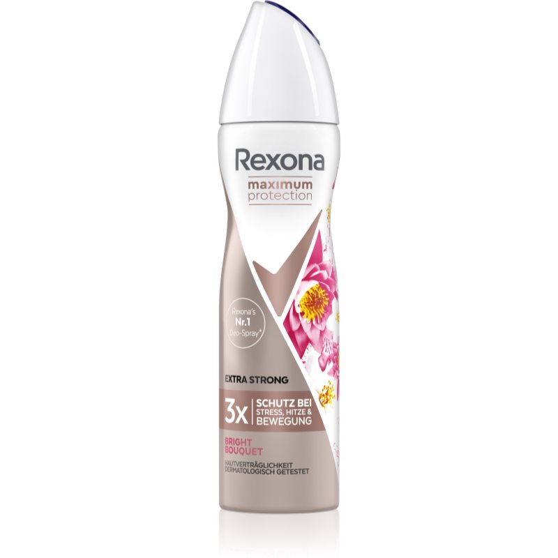 Rexona Maximum Protection Bright Bouquet antiperspirant spray to treat excessive sweating Extra Stro