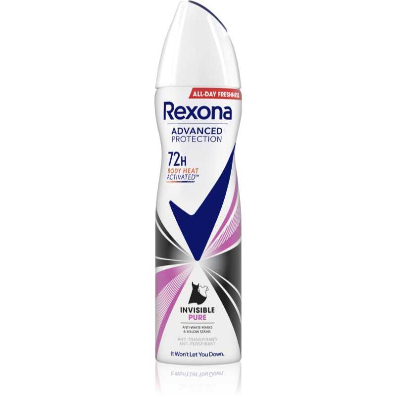 Rexona Advanced Protection Invisible Pure antiperspirant împotriva petelor albe și galbene 72 ore 150 ml
