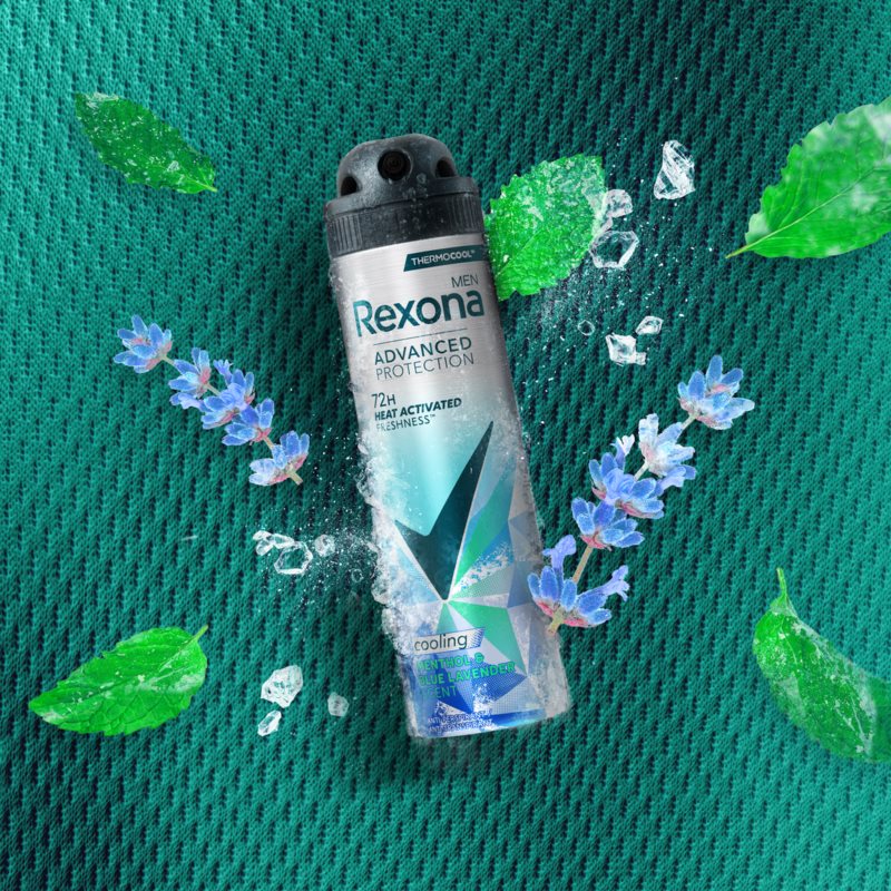 Rexona Men Advanced Protection Menthol & Blue Lavender deodorant sprej 150 ml (obrázek 3)