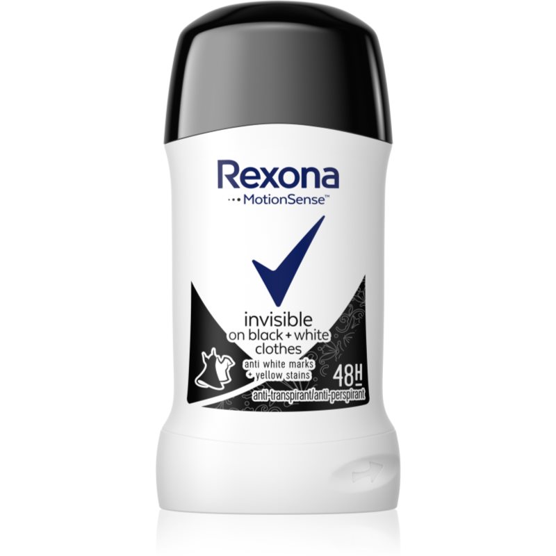 Rexona Invisible on Black + White Clothes Antiperspirant твърд антиперспирант 48 часа 40 мл.