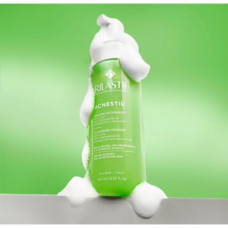 Rilastil Acnestil čisticí pěna vyrovnávající tvorbu kožního mazu pro mastnou pleť se sklonem k akné 165 ml (obrázek 3)