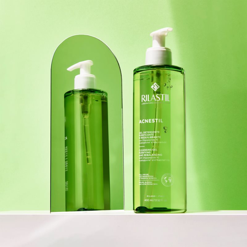 Rilastil Acnestil čisticí gel pro redukci kožního mazu pro mastnou pleť se sklonem k akné 400 ml (obrázek 4)