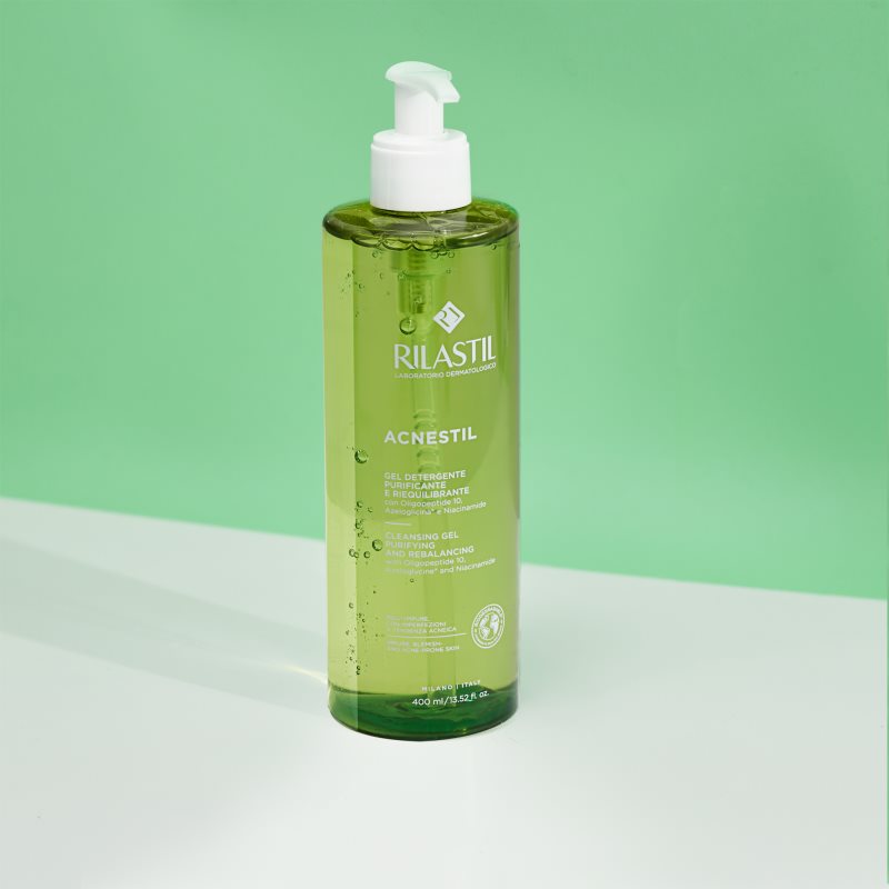 Rilastil Acnestil čisticí gel pro redukci kožního mazu pro mastnou pleť se sklonem k akné 400 ml (obrázek 5)