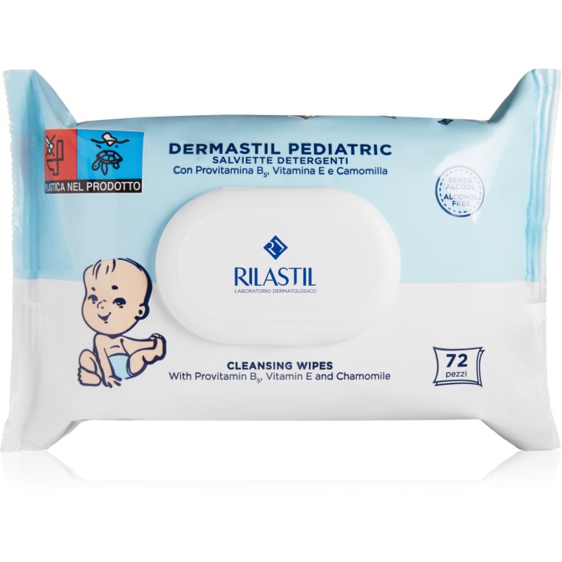 Rilastil Dermastil Pediatric delikatne chusteczki oczyszczające dla dzieci 72 szt.