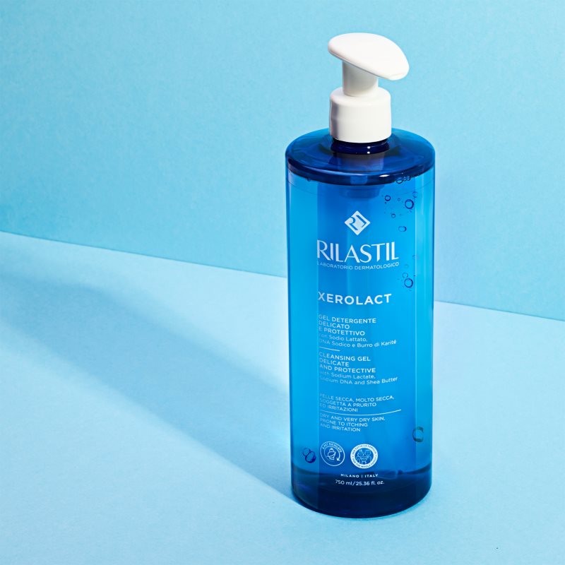 Rilastil Xerolact Cleansing Gel jemný čistiaci gél pre suchú až veľmi suchú pokožku 1000 ml