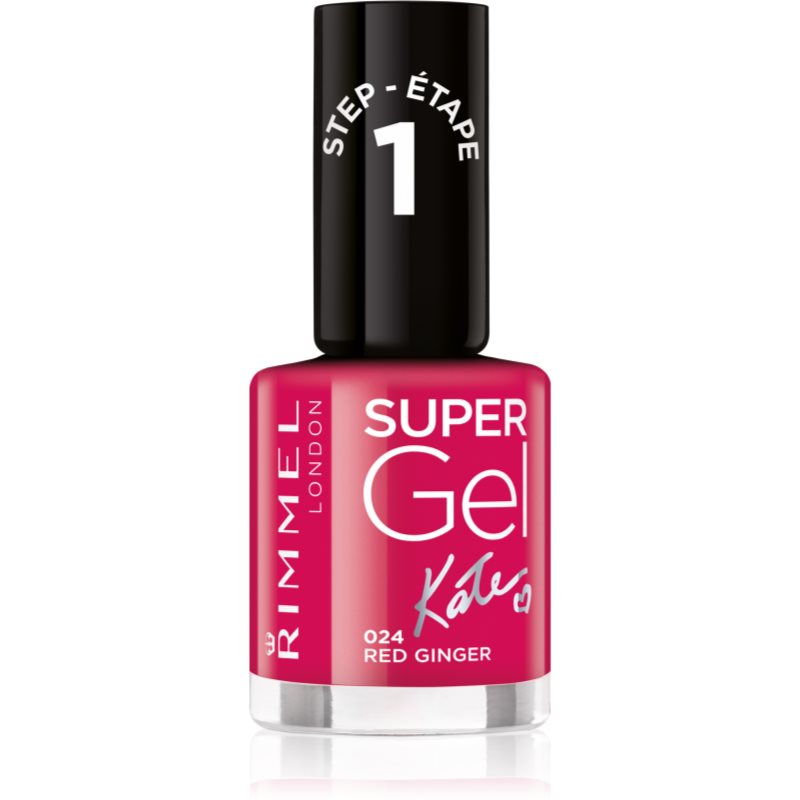 Rimmel Super Gel By Kate gel nail polish without UV/LED sealing shade 024 Red Ginger 12 ml
