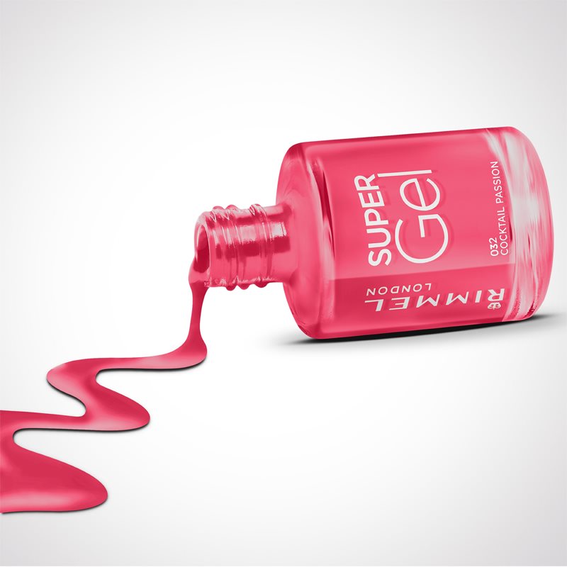 Rimmel Super Gel Vernis à Ongles Gel Sans Lampe UV/LED Teinte 032 Cocktail Passion 12 Ml