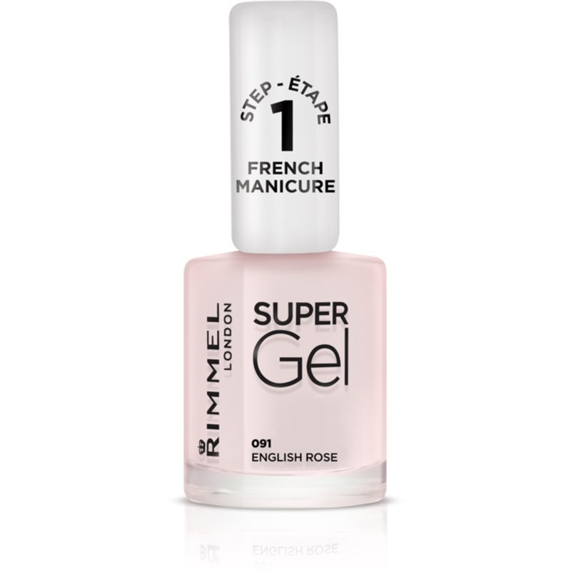 Rimmel London Super Gel French Manicure STEP1 12 ml lak na nechty pre ženy 091 English Rose