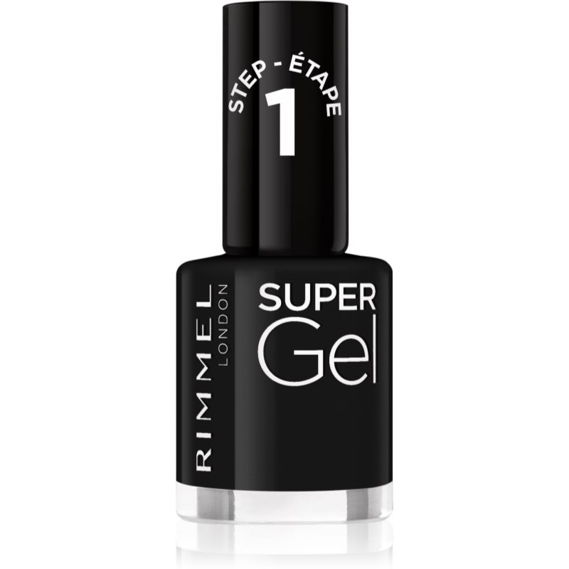 Rimmel Super Gel gel nail polish without UV/LED sealing shade 070 Black Obsession 12 ml
