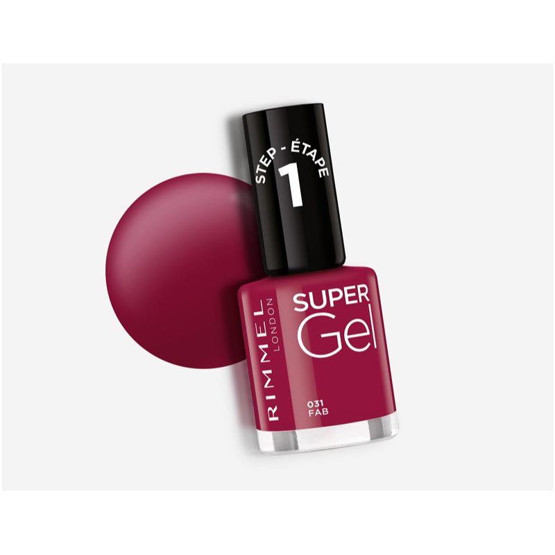 Rimmel Super Gel Гелевий лак для нігтів без використання UV/ LED лампи відтінок 031 Fab 12 мл