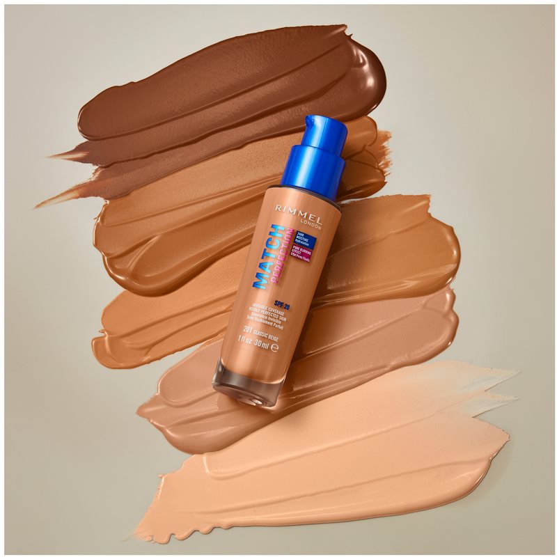 Rimmel Match Perfection Liquid Foundation SPF 20 Shade 010 Ligh Porcelain 30 Ml