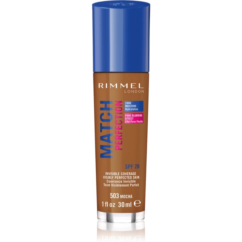 E-shop Rimmel Match Perfection tekutý make-up SPF 20 odstín 503 Mocha 30 ml