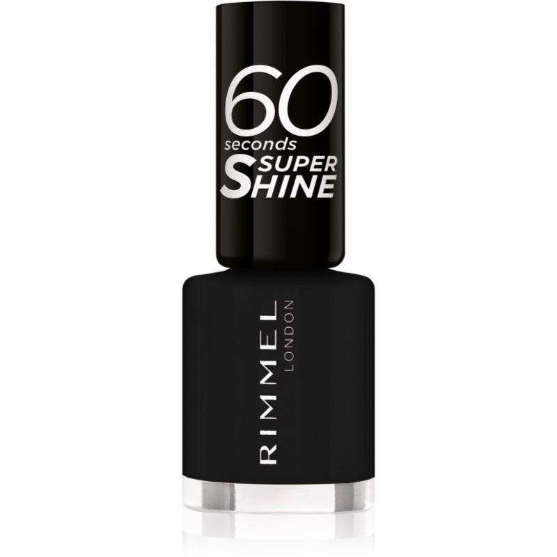E-shop Rimmel 60 Seconds Super Shine lak na nehty odstín 900 Black 8 ml
