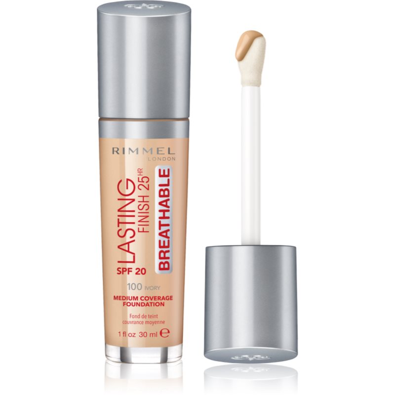 

Rimmel Lasting Finish 25H Breathable тональний крем SPF 20 відтінок 100 Ivory