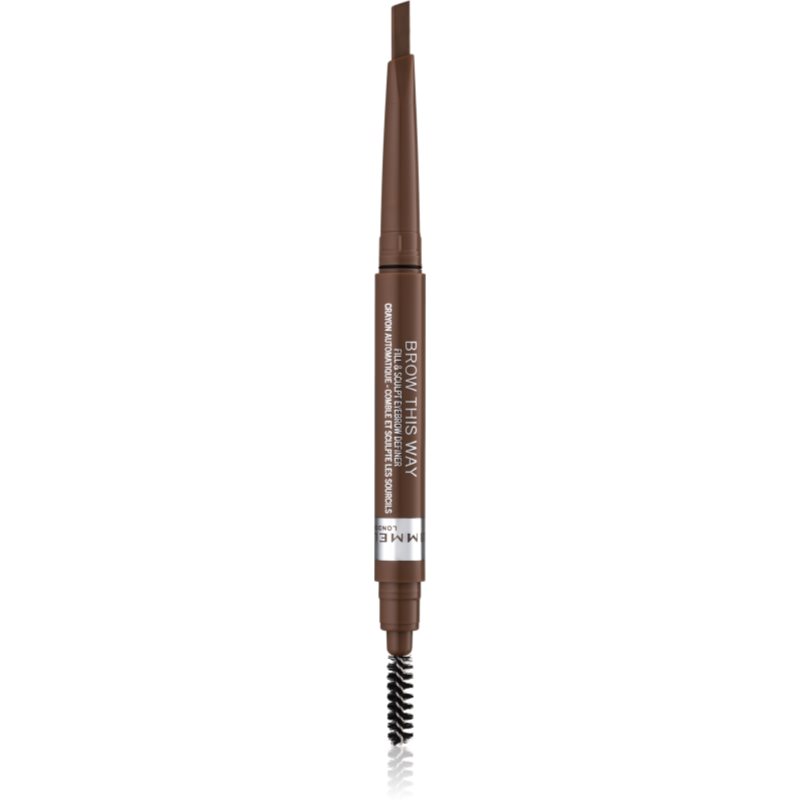 Rimmel Brow This Way eyebrow pencil with 2 in 1 brush shade 002 Medium Brown 0,25 g
