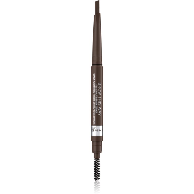 Rimmel Brow This Way Eyebrow Pencil With 2-in-1 Brush Shade 003 Dark Brown 0,25 G