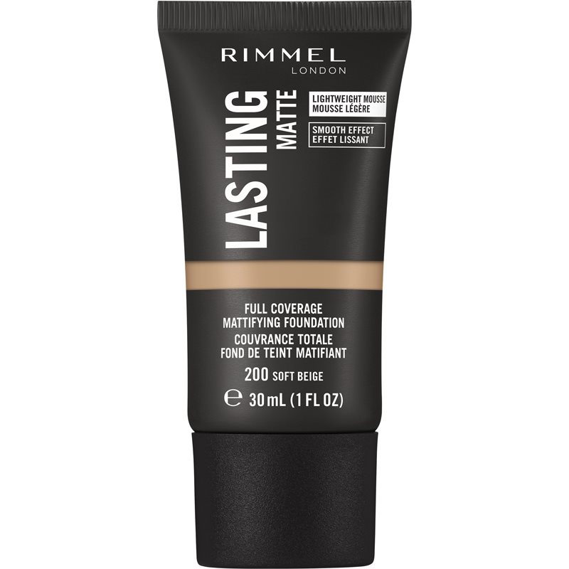 Rimmel Lasting Matte mattierendes Make-up Farbton 200 Soft Beige 30 ml
