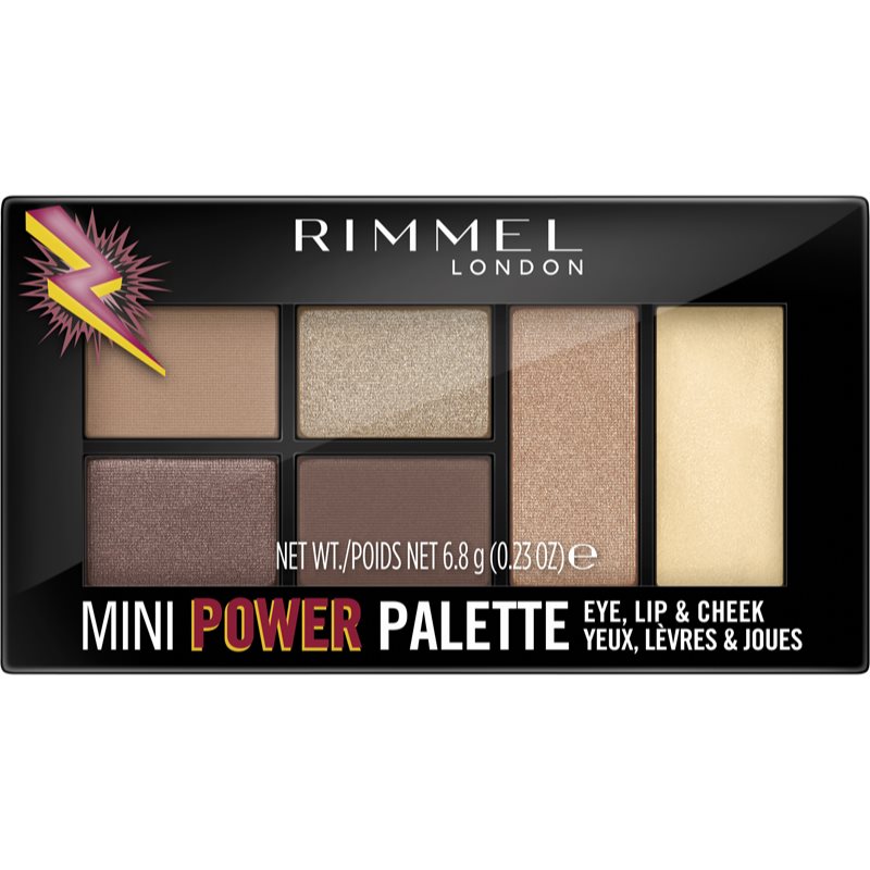 Rimmel Mini Power Palette палетка для макіяжу обличчя відтінок 01 Fearless 6.8 гр