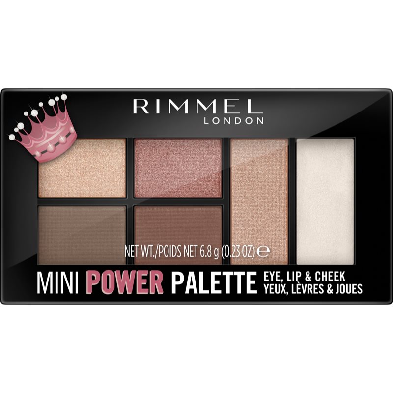 Rimmel Mini Power Palette палетка для макіяжу обличчя відтінок 03 Queen 6.8 гр