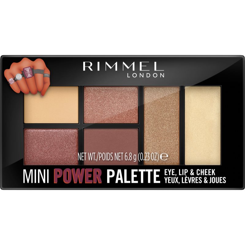 Rimmel Mini Power Palette палетка для макіяжу обличчя відтінок 06 Fierce 6.8 гр