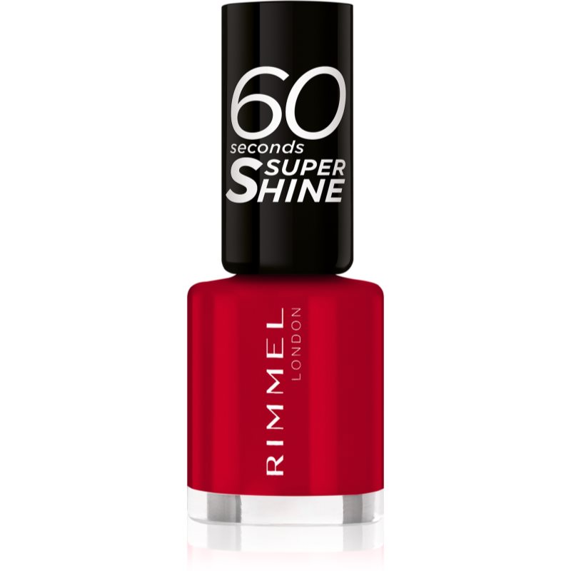 Rimmel 60 Seconds Super Shine nail polish shade 313 Feisty Red 8 ml
