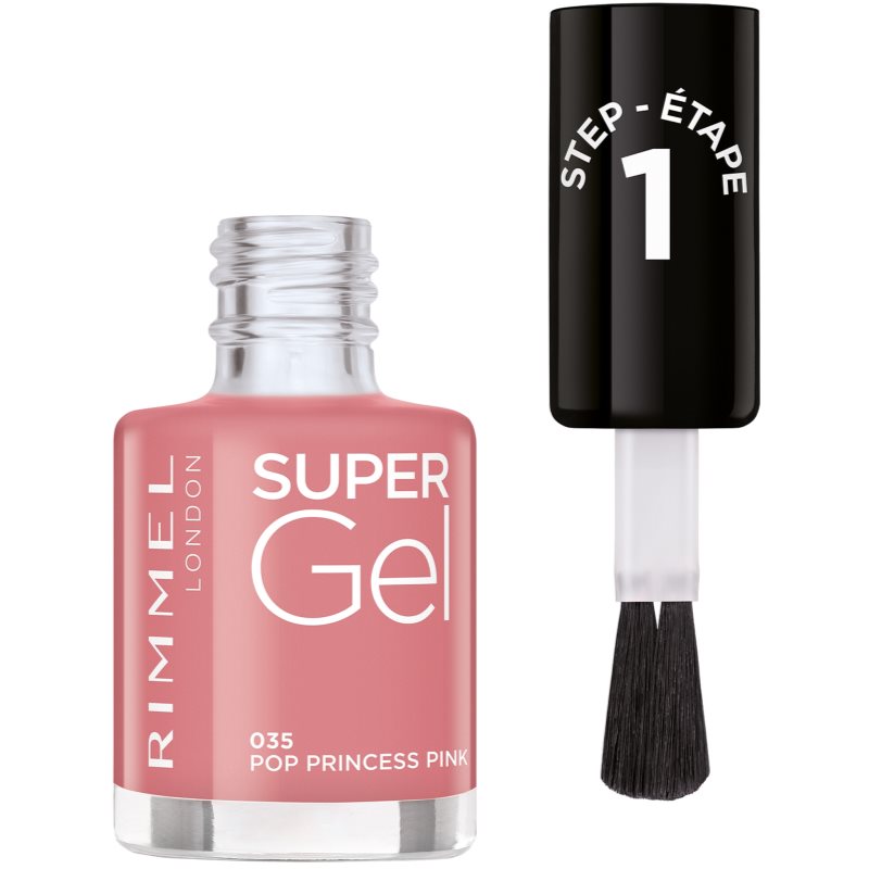 Rimmel Super Gel Гелевий лак для нігтів без використання UV/ LED лампи відтінок 035 Pop Princess Pink 12 мл