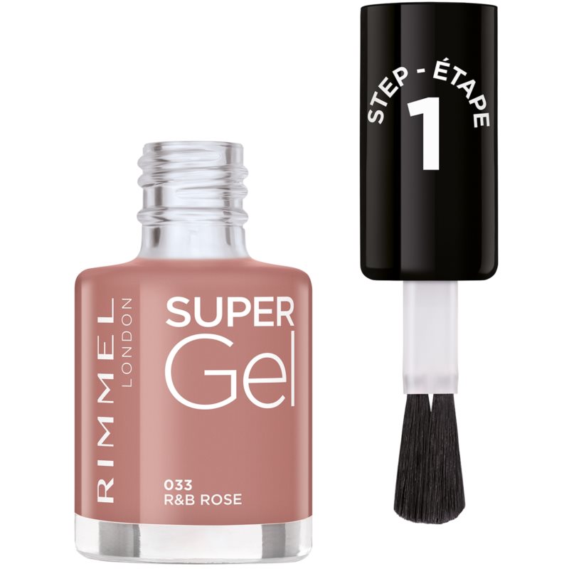 Rimmel Super Gel Гелевий лак для нігтів без використання UV/ LED лампи відтінок 033 R&B Rose 12 мл