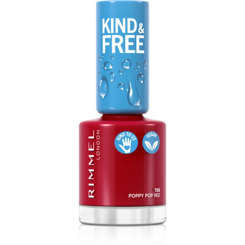 Rimmel Kind & Free лак для нігтів відтінок 156 Poppy Pop Red 8 мл