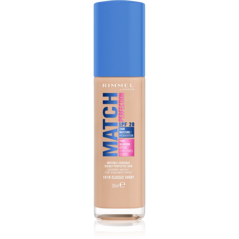Rimmel Match Perfection liquid foundation SPF 20 shade 101N Classic Ivory 30 ml