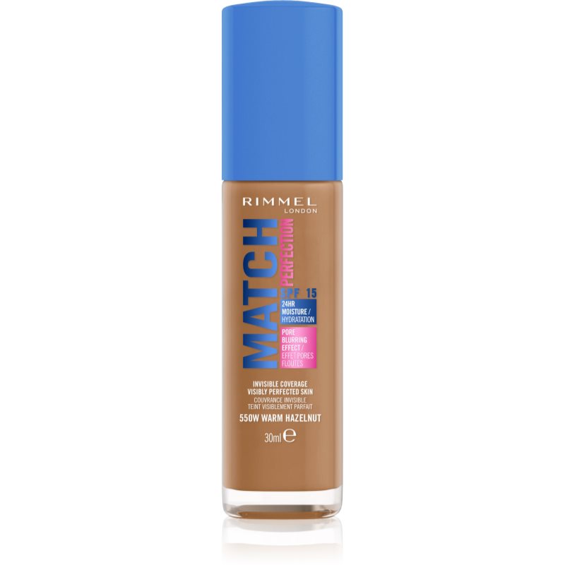 Rimmel Match Perfection tekutý make-up SPF 15 odtieň 550W Warm Hazelnut 30 ml