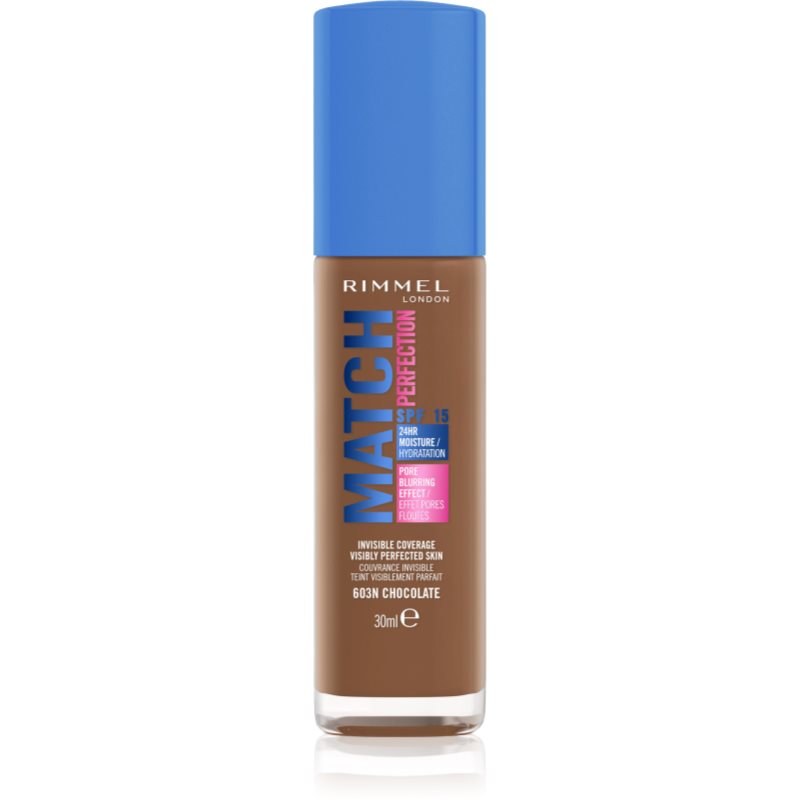 Rimmel Match Perfection liquid foundation SPF 20 shade 603N Chocolate 30 ml