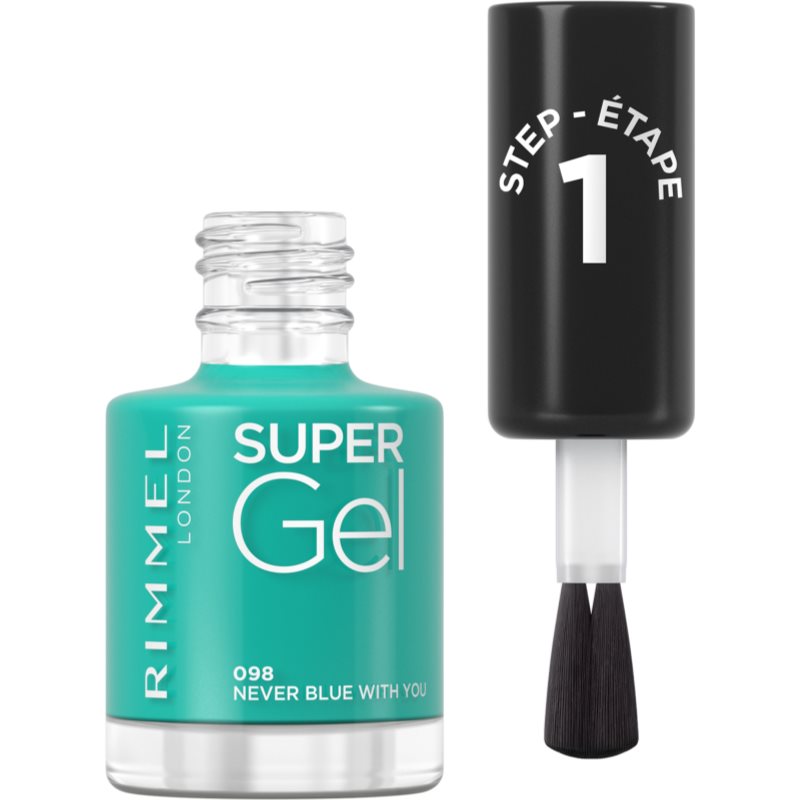 Rimmel Super Gel Гелевий лак для нігтів без використання UV/ LED лампи відтінок 098 Never Blue With You 12 мл
