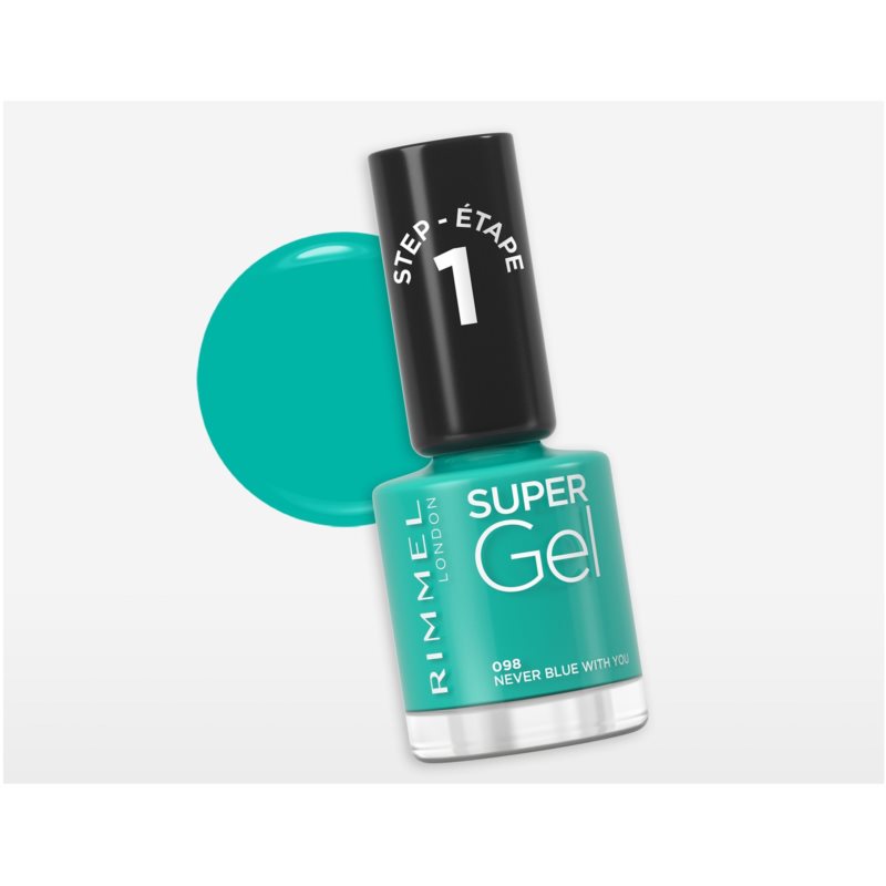 Rimmel Super Gel Gel Nail Polish Without UV/LED Sealing Shade 098 Never Blue With You 12 Ml