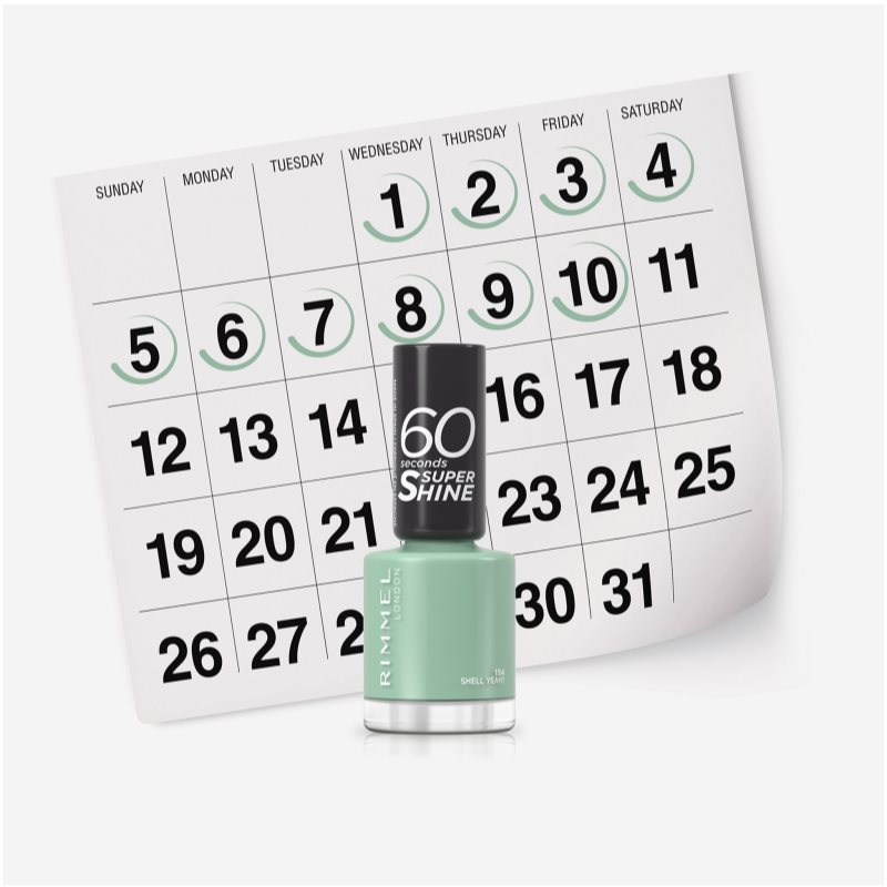 Rimmel 60 Seconds Super Shine Vernis à Ongles Teinte 154 Shell Yeah 8 Ml